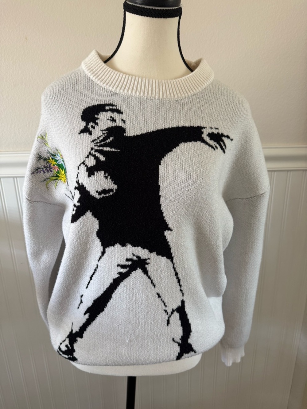 “Flower Thrower” Banksy Sweater